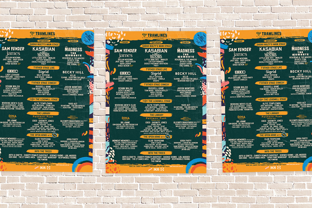 Posters printed for Tramlines Festival in Sheffield, UK